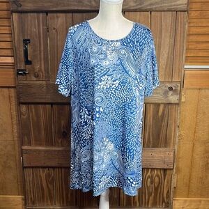 Blue and White Patterned Dress